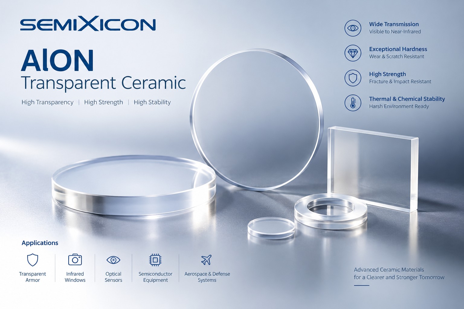 AlON (Aluminum Oxynitride) transparent ceramic